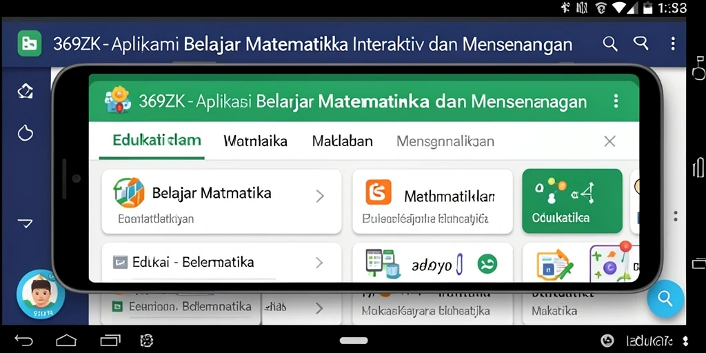 Antarmuka interaktif aplikasi 369ZK untuk belajar matematika.