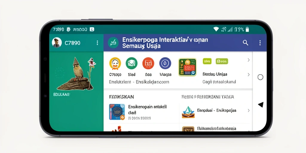 Tampilan utama C7890 dengan berbagai kategori ensiklopedia.