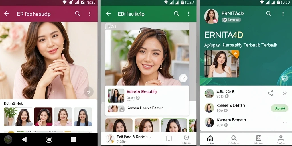 Antarmuka user-friendly aplikasi ERNITA4D untuk edit foto yang menawan.