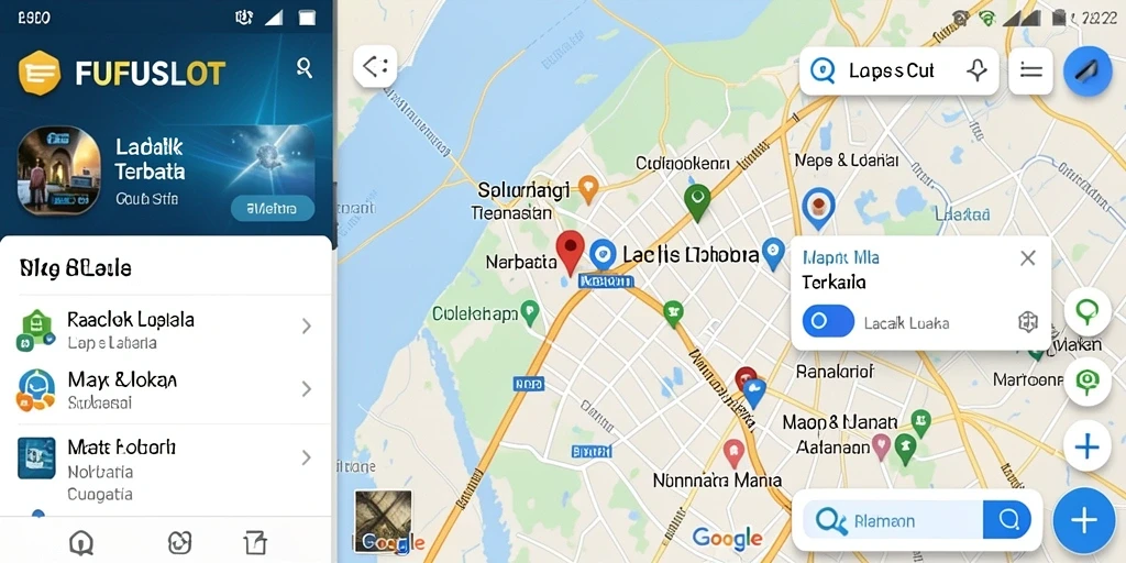 Antarmuka utama FUFUSLOT menampilkan fitur Lacak Lokasi yang lengkap.