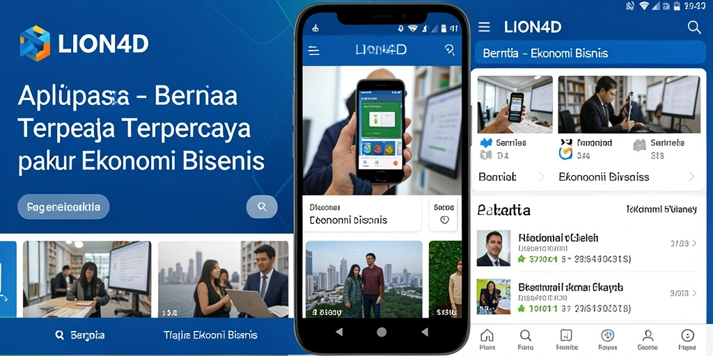 Antarmuka aplikasi LION4D yang menampilkan berita Ekonomi Bisnis terbaru.