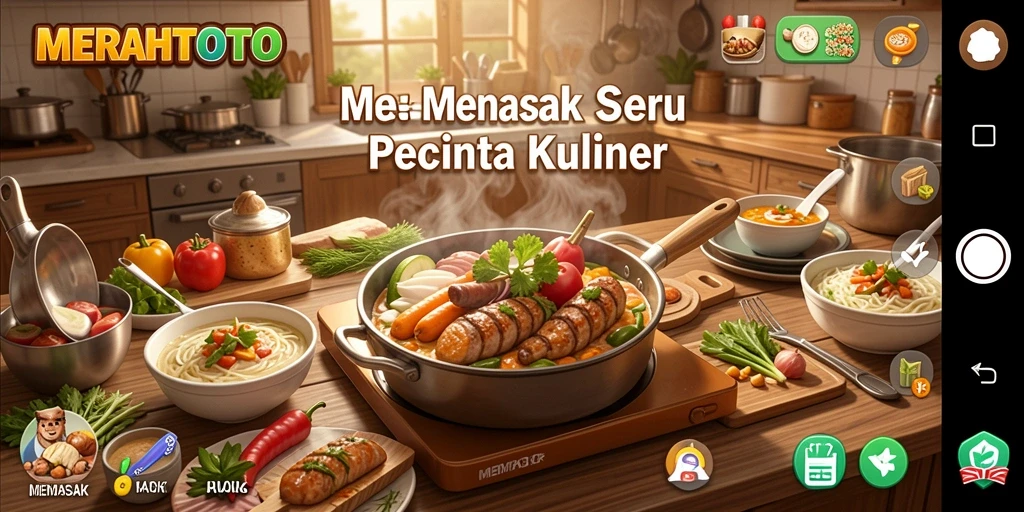 Tampilan antarmuka game Memasak yang menarik dan interaktif.