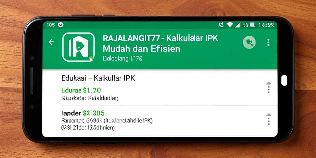 Antarmuka RAJALANGIT77 yang sederhana dan fungsional untuk Kalkulator IPK.