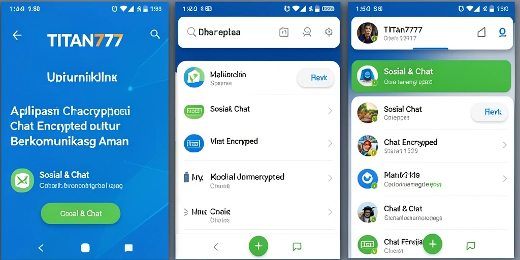 Tampilan antarmuka utama TITAN777 dengan fitur Chat Encrypted yang aman.